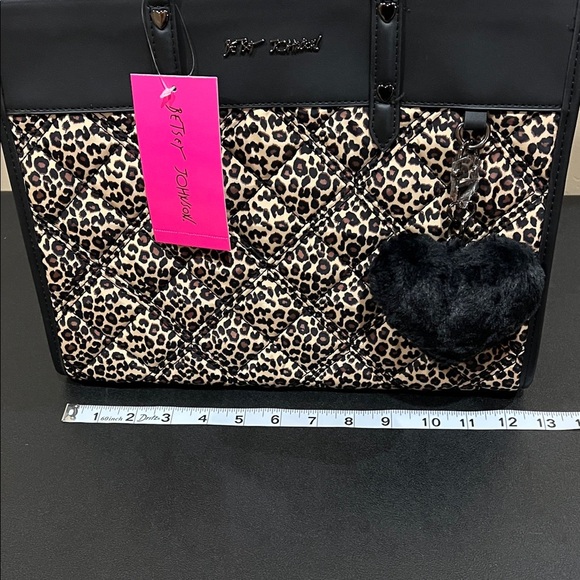 Betsey Johnson | Leopard Quilted Tote w/ Charm & Crossbody Strap